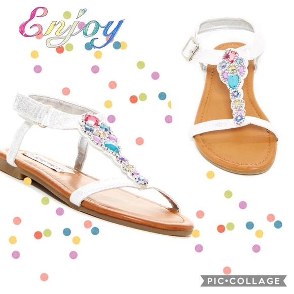 Steve Madden jeweled gem flat sandals 3 💎 💫 💜 - Picture 1 of 7